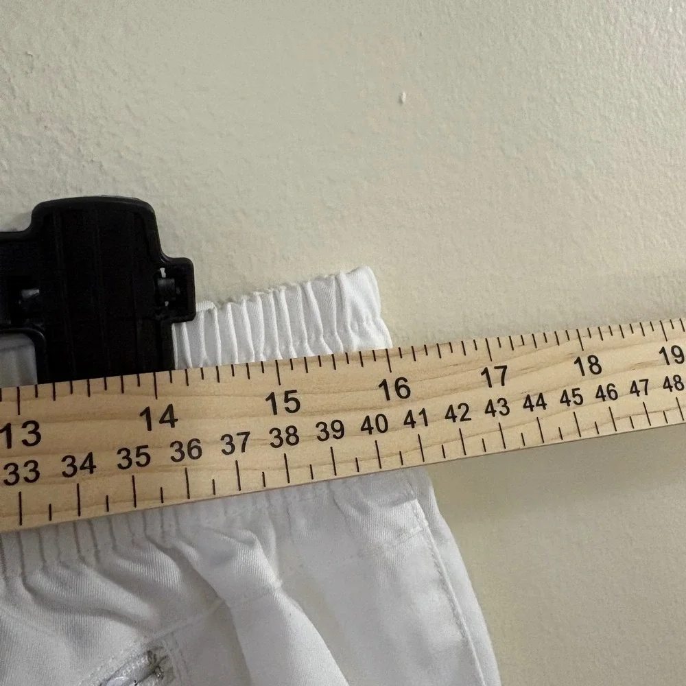 Y2K Nike Culottes Women Medium White Black Stripe Track Pants Sporty Streetwear